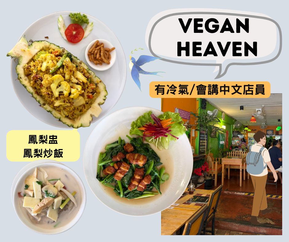 Vegan Heaven~有冷氣的清邁素食餐廳，超上鏡的鳳梨炒飯